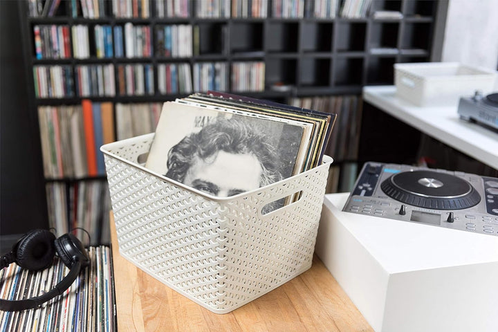 Curver 03612-885-00 Dekorativer Korb My Style L, 18 L, Creme, Creme