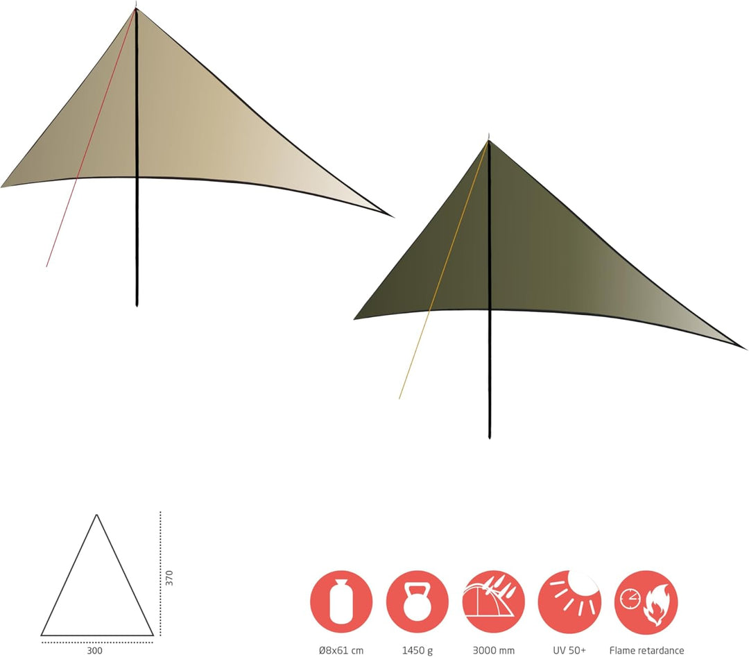 Grand Canyon Shelter Zuni RAY - Tarp/Sonnensegel Tentwing - Wing-Form, UV50+, Wasserdicht Capulet Ol