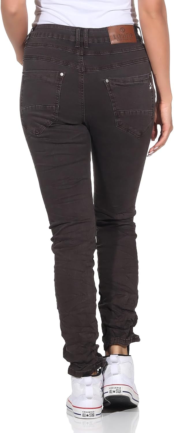 Karostar trendy Damenjeans im Boyfriends Style/Chino in aktuellen Farben/Hüfthose Stretch 611 36W Br