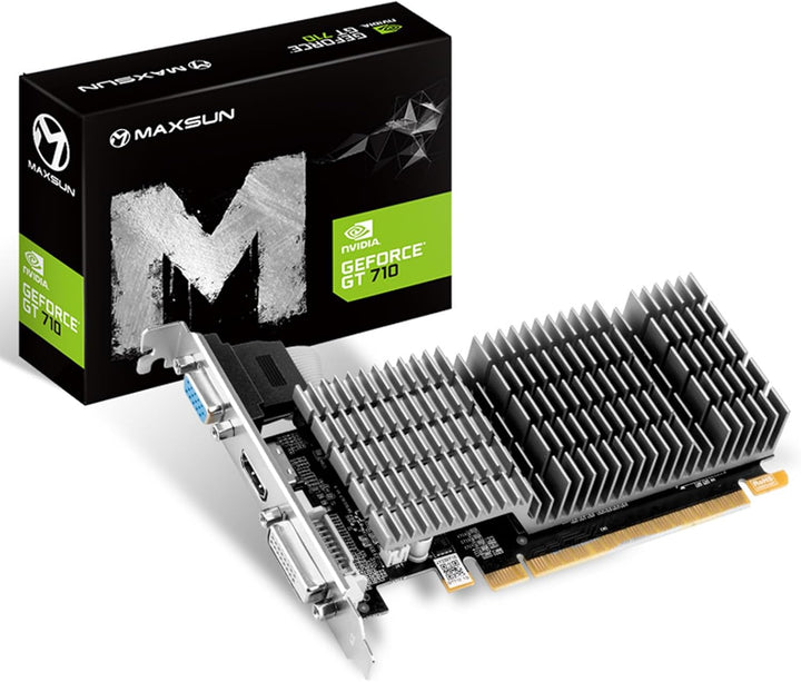 MAXSUN Nvidia Grafikkarte GEFORCE GT 710 1 GB, Low Profile Grafikkarte, GPU, geringer Verbrauch Pass