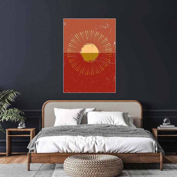 wandmotiv24 Poster als Wanddeko, Grösse Din A0, Minimalismus, Sonne, gelb, Moderne Wanddeko, Wandbil