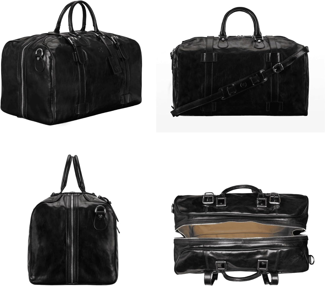Maxwell Scott - Personalisierte Grosse Reisetasche aus Leder für Herren für luxuriöse Reisen - Handg