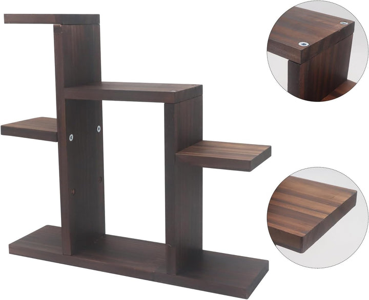 Kleiner 7-Ebenen Tisch-Sukkulent-Pflanzenständer, Holzfenster-Pflanzenregal, Schreibtisch-Organizer-