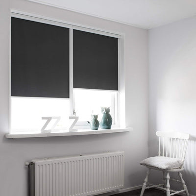 Sol Royal Kassettenrollo mit Führungsschiene SolReflect K24 60x175 cm Schwarz - Blackout Thermorollo
