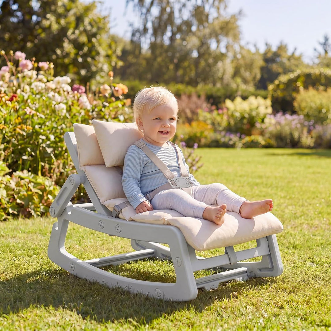 COSTWAY 2 in 1 Babywippe, Baby Schaukelstuhl mit verstellbarer Rücklehne, waschbarem Kissen &amp; Sicher