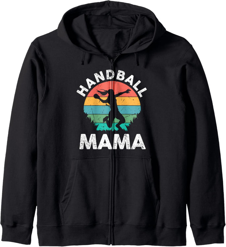 Handball Mama Retro Handballerin Handballspielerin Muttertag Kapuzenjacke