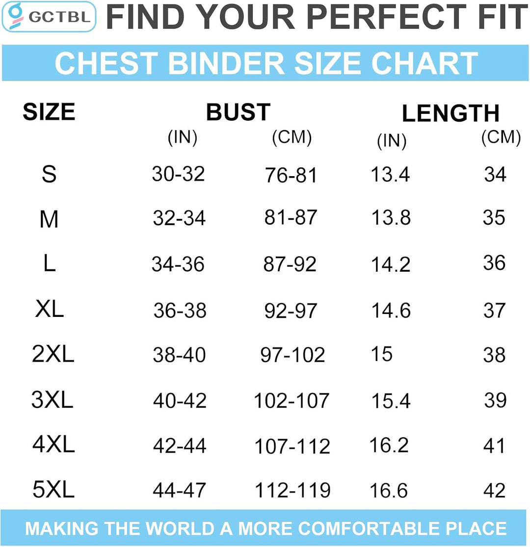 Brust binder für Transgender FTM Breast Binder BH (W, 4XL)