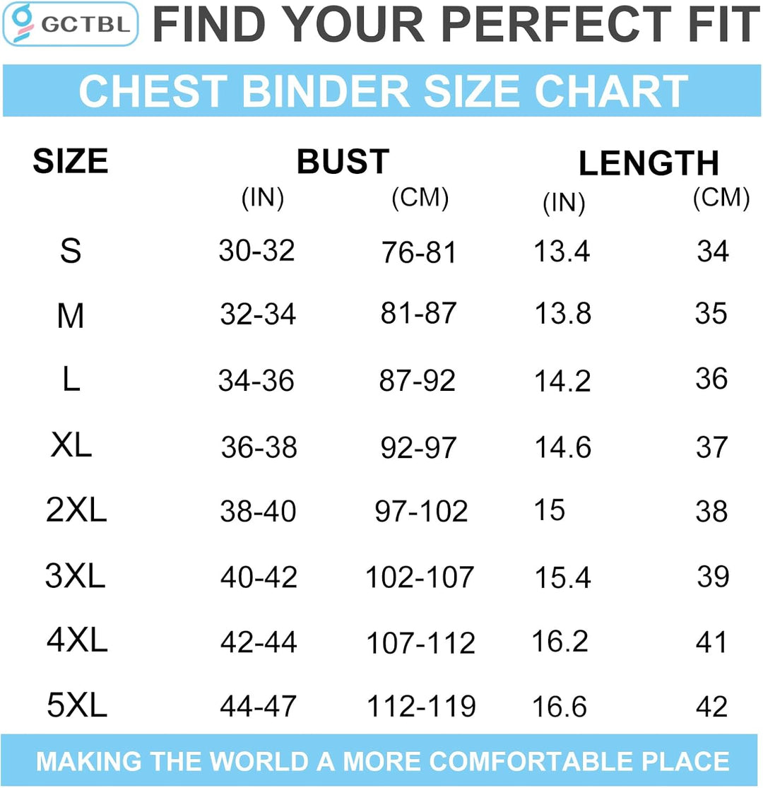 Brust binder für Transgender FTM Breast Binder BH (W, 4XL)