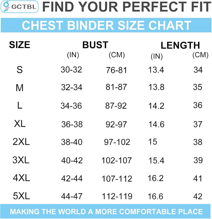 Brust binder für Transgender FTM Breast Binder BH (W, 4XL)