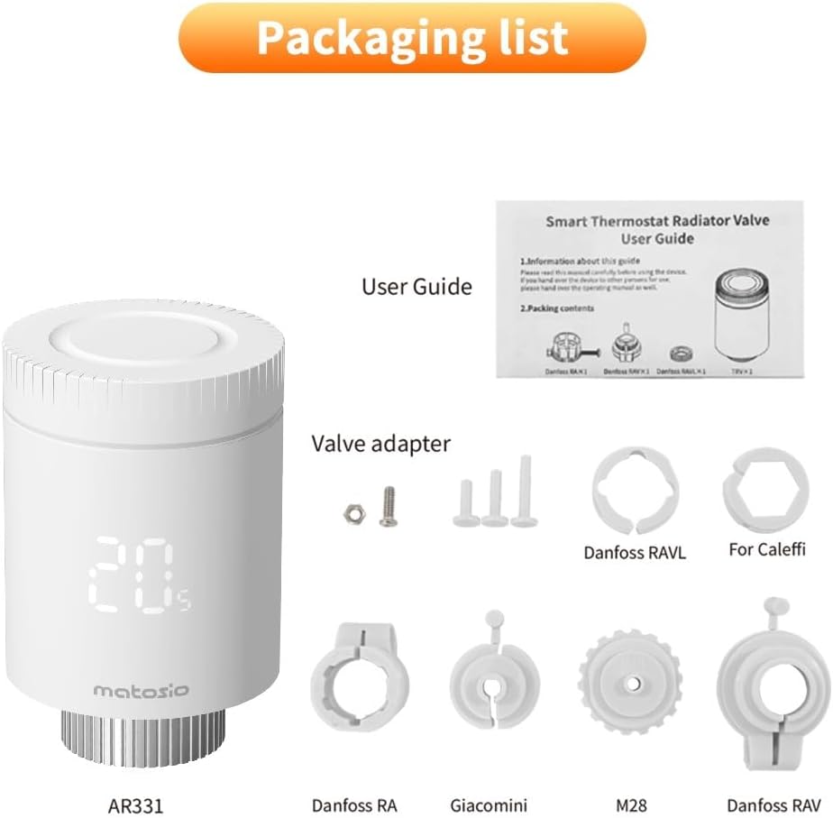AR331-WZ Smart Heizkörperthermostat ZigBee, Energieeinsparung, Heizungssteuerung per App (Smart Life