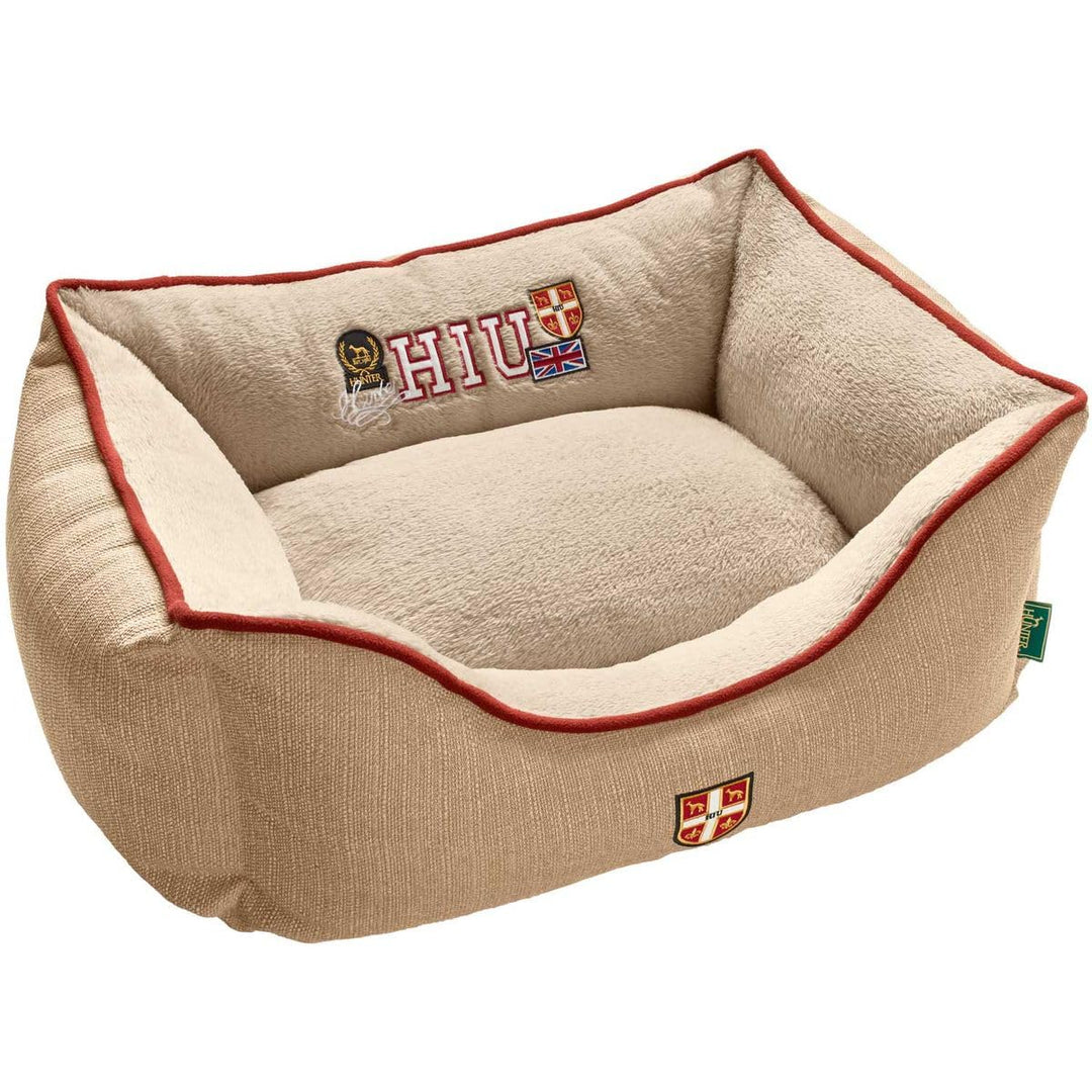 HUNTER Universtity Hundesofa, College-Style, Wendekissen, Plüschbesatz, 80 x 60 cm, beige beige 80 x