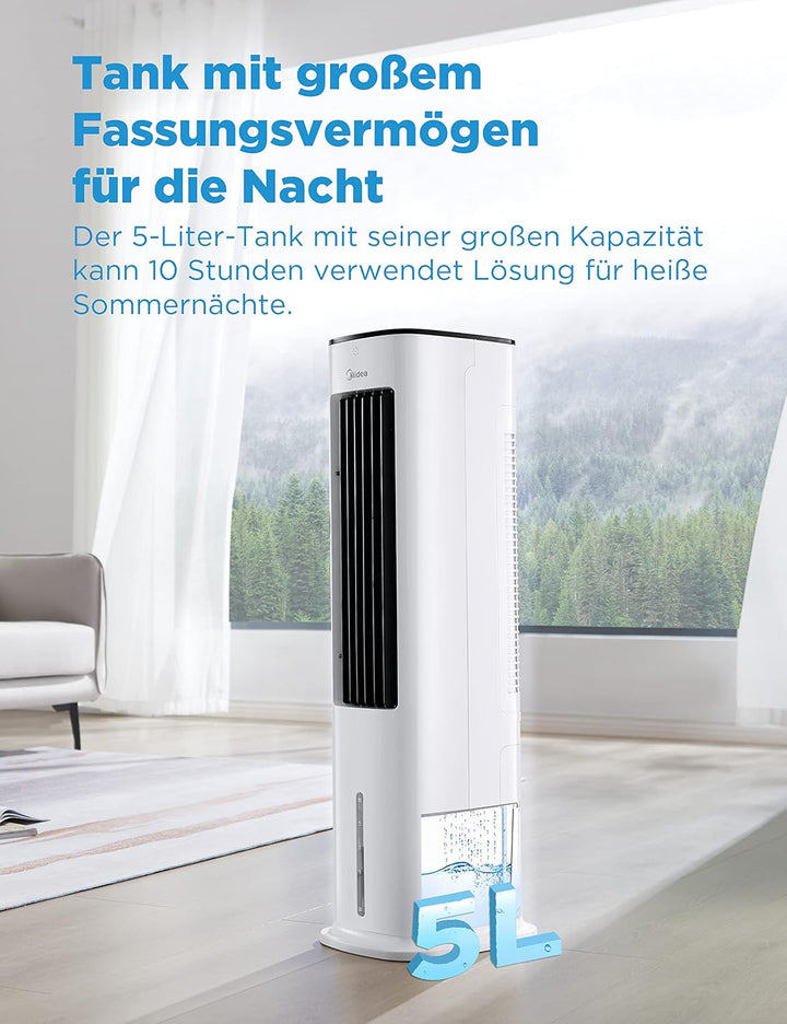 Midea Luftkühler mit Wasserkühlung & FZ10-17JR Turmventilator Leise mit Fernbedienung 92CM, mobiler