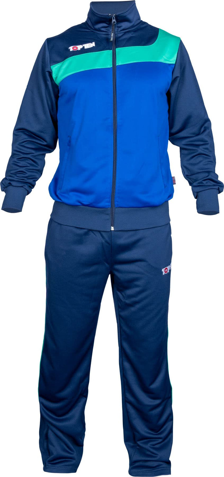 TOP TEN Fitnessanzug „Sporty“, S Blau - Gruen