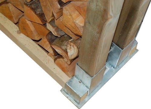 2x Holzstapelhilfe Feuerverzinkt Stapelhilfe Holzstapelhalter Brennholz Kaminholz Gestell