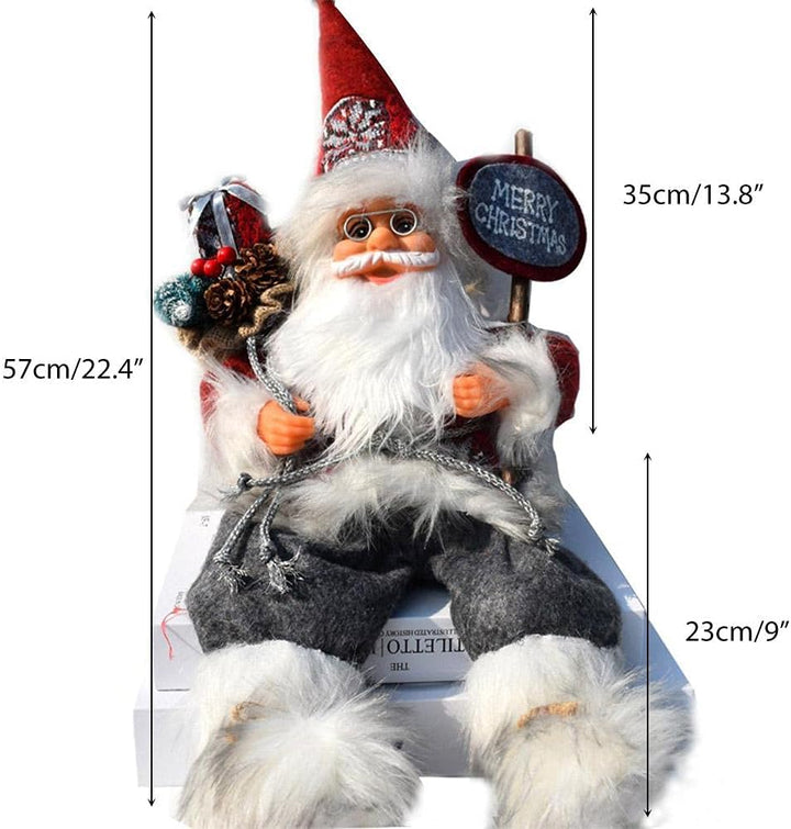 Hopowa Weihnachtsmann Sitzender Weihnachtsvitrine Dekoration 57cm Weihnachtsmann Dekofigur Nikolaus