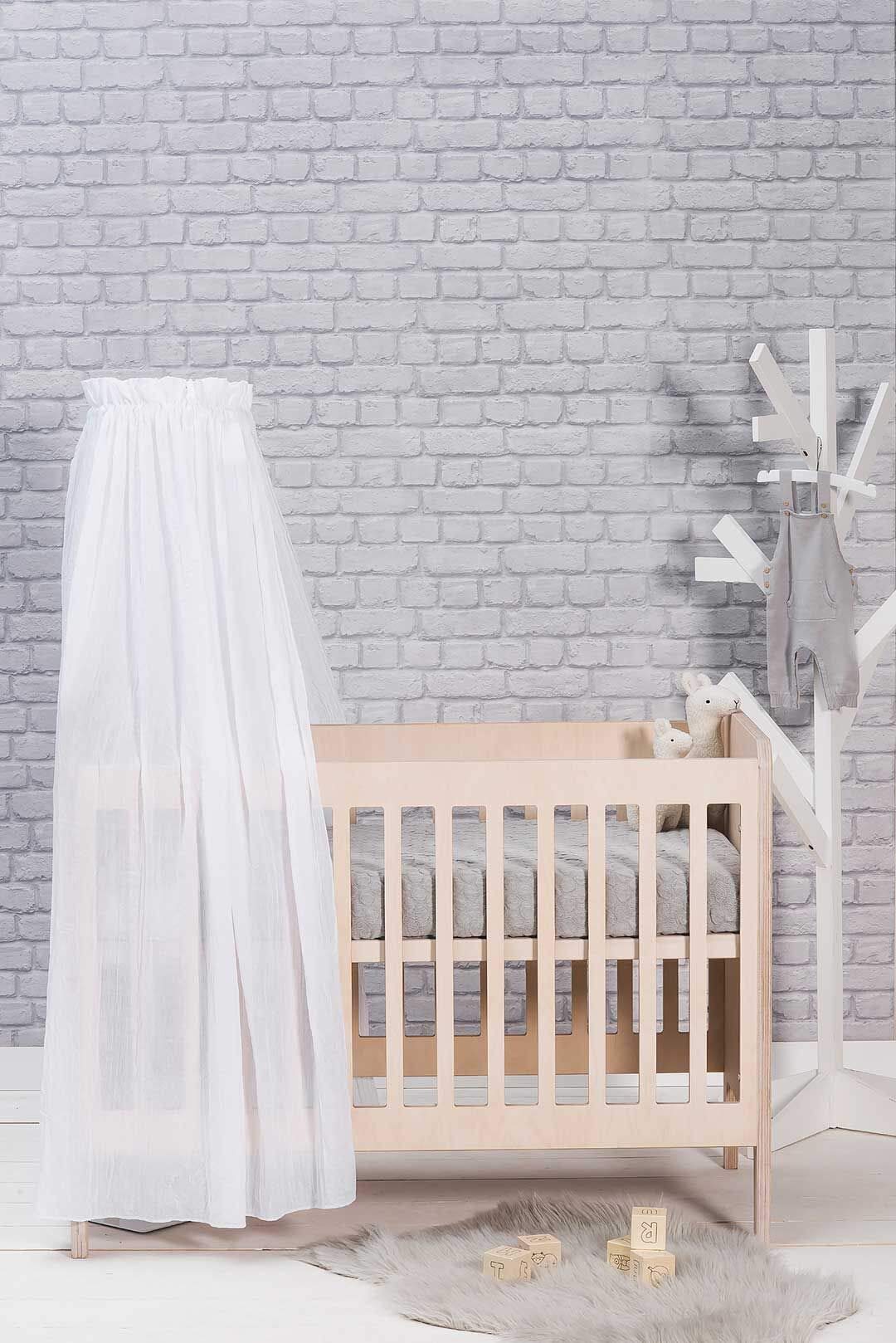 Jollein - Betthimmel Vintage White 155cm - Rosa Baldachin für Babys & Kinder - Himmel für Babybetten
