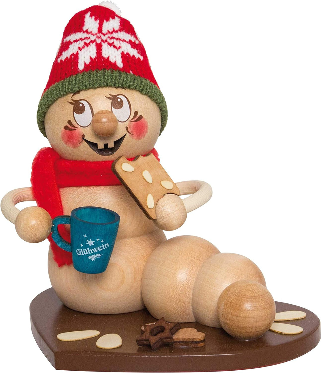 Drechslerei Kuhnert Rauchmann/Räucherfigur - Rauchwurm aus Holz - Rudi & ROSI - Motiv: Weihnachtsmar