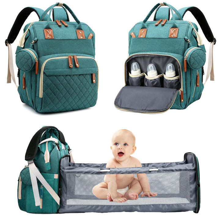 Wickeltasche Rucksack Baby Wickelrucksäcke mit Grosser Kapazität Tragbare Reisewindeltasche mit falt