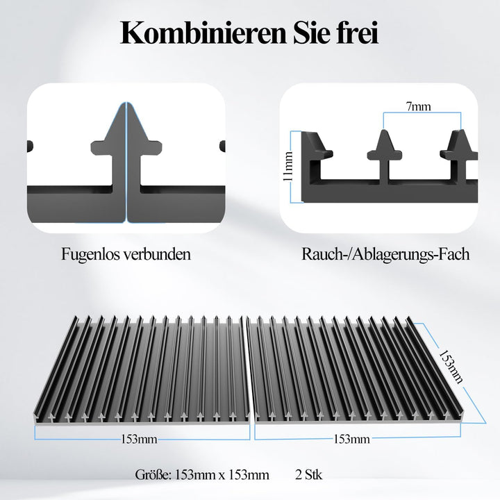 Longer Wabenplatte 153 × 153 mm – Wabentisch für Lasergravierer &amp; Laserschneider, erweiterbar &amp; abne