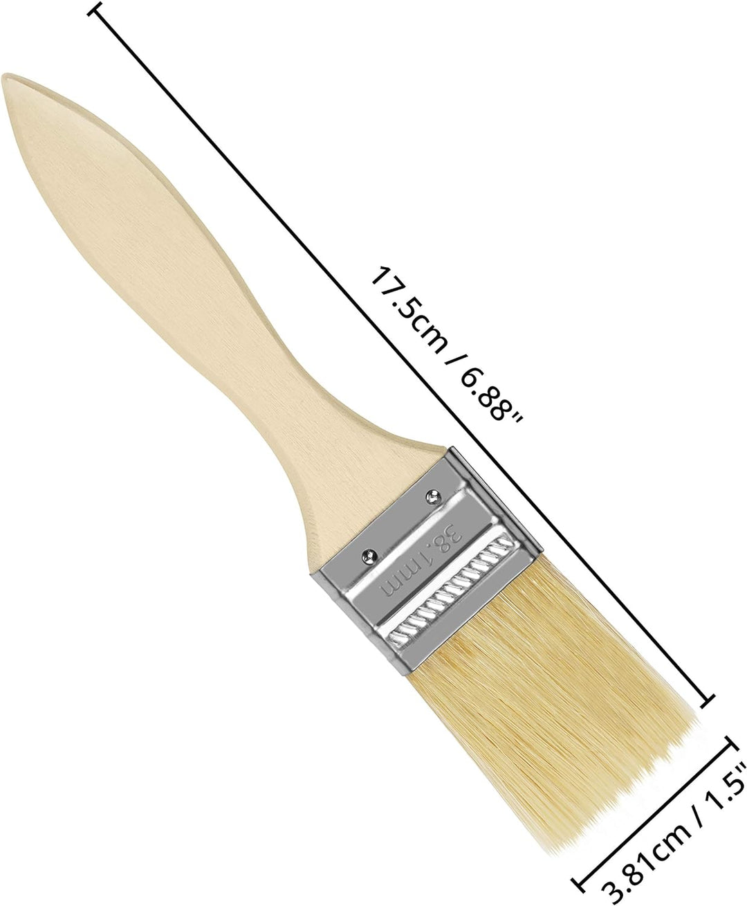 Kurtzy Pinselset (48 STK) – 3,81 cm Profi Malerpinsel mit Holzgriff, Pinsel Set für Farben, Lack, Be