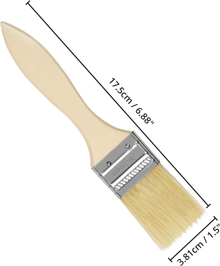 Kurtzy Pinselset (48 STK) – 3,81 cm Profi Malerpinsel mit Holzgriff, Pinsel Set für Farben, Lack, Be