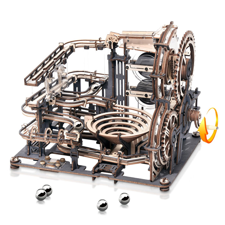 Robotime 3D Puzzle Holz Murmelbahn Trackball Modell Bausatz für Erwachsene Mechanische kugelbahn Hol