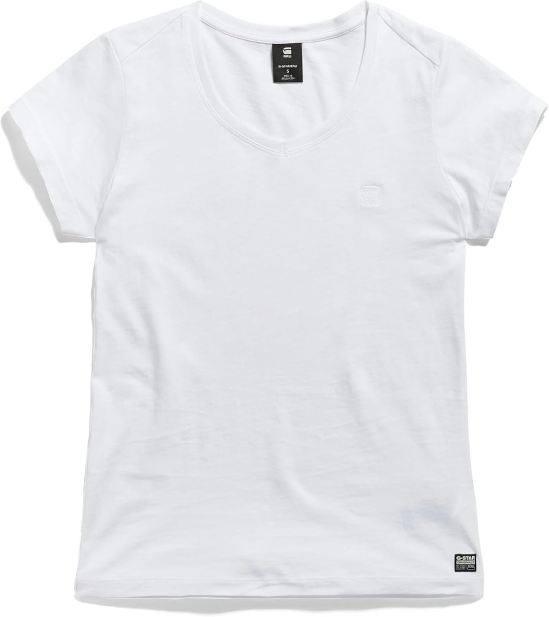 G-Star RAW Damen Eyben Slim V-Neck Top 2.0 Tops XXS Weiss (White D24533-4107-110), XXS Wei&#xDF; (Wh