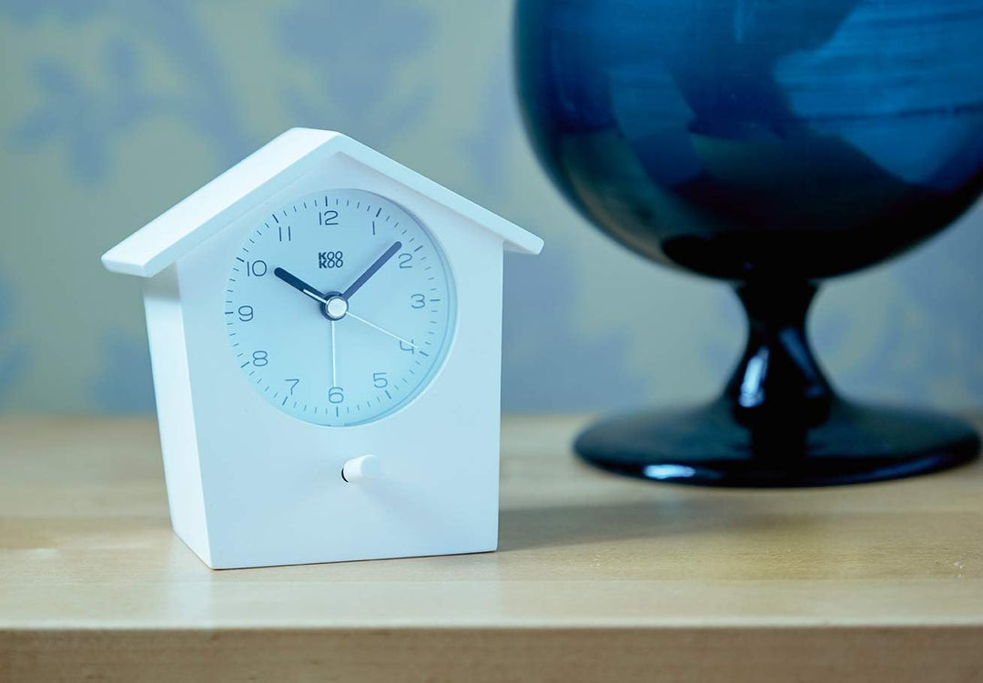 KOOKOO EarlyBird Weiss, Wecker mit Vogelmelodie (Originalaufnahme) oder Dreiklangton, Weiss