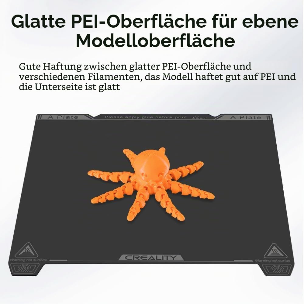 Creality Offizielles K1 Max Bauplatten-PEI-Bett-Kit 315 x 310 mm, glatt, abnehmbar, magnetisch, flex