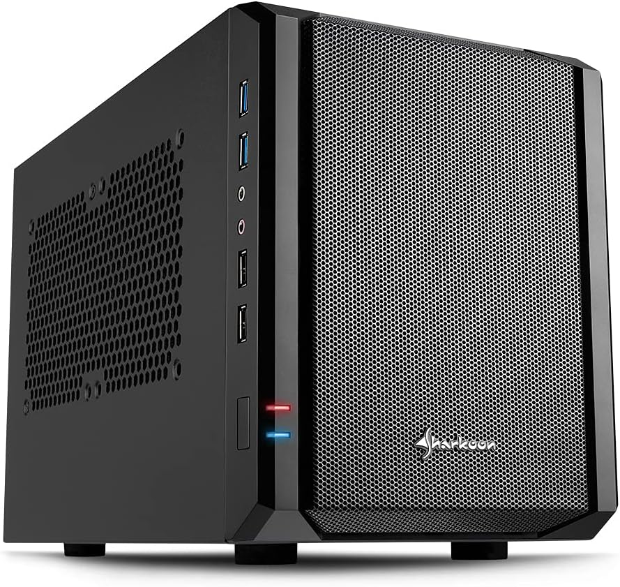 Sharkoon QB One PC-Gehäuse (Mini-ITX, 2X 2,5/3,5 interne, 2X USB 3.0/2.0),Schwarz
