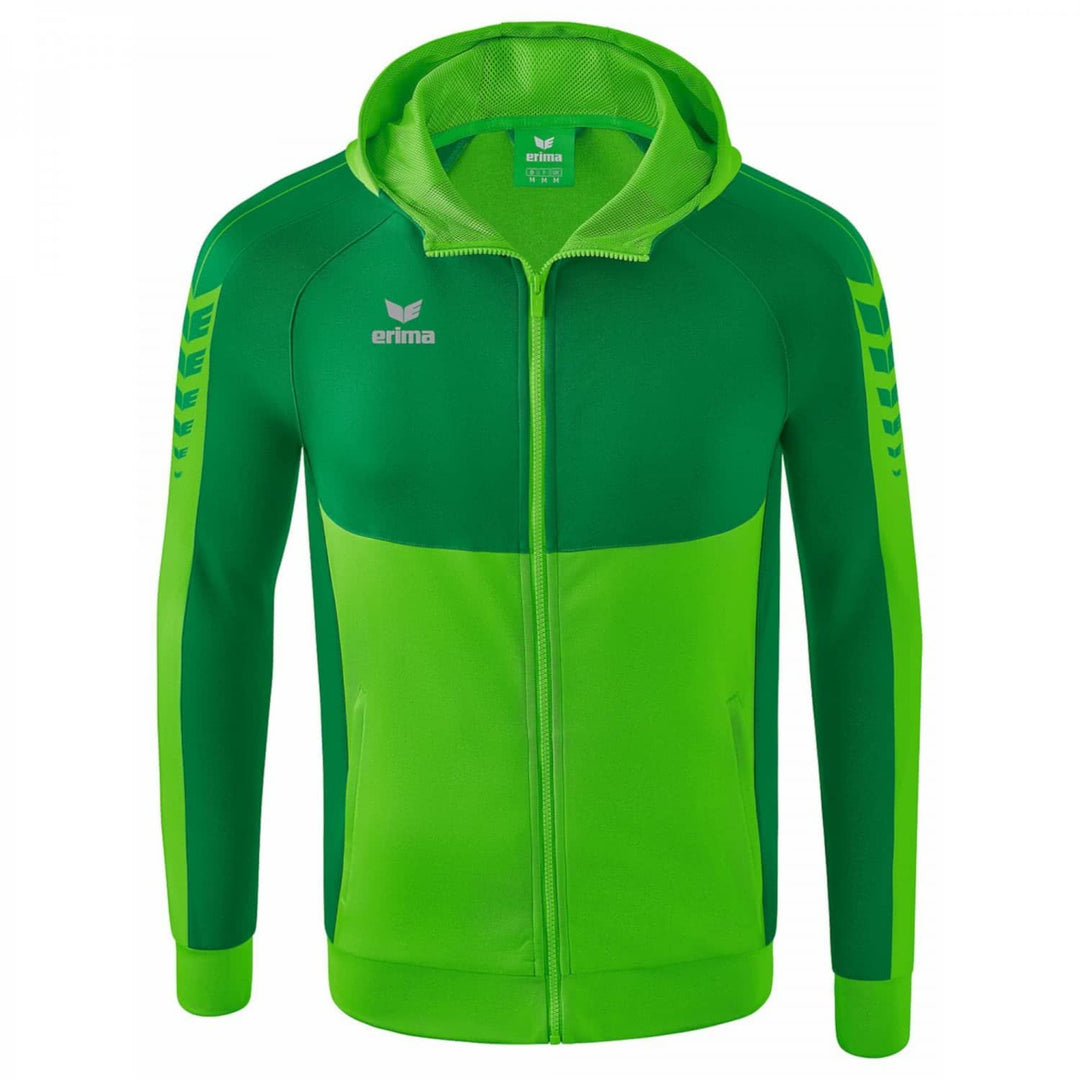 Erima Unisex Kinder Six Wings Trainingsjacke mit Kapuze 116 Green/Smaragd, 116 Green/Smaragd