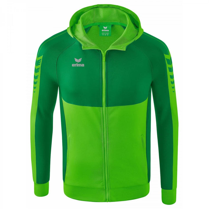 Erima Unisex Kinder Six Wings Trainingsjacke mit Kapuze 116 Green/Smaragd, 116 Green/Smaragd