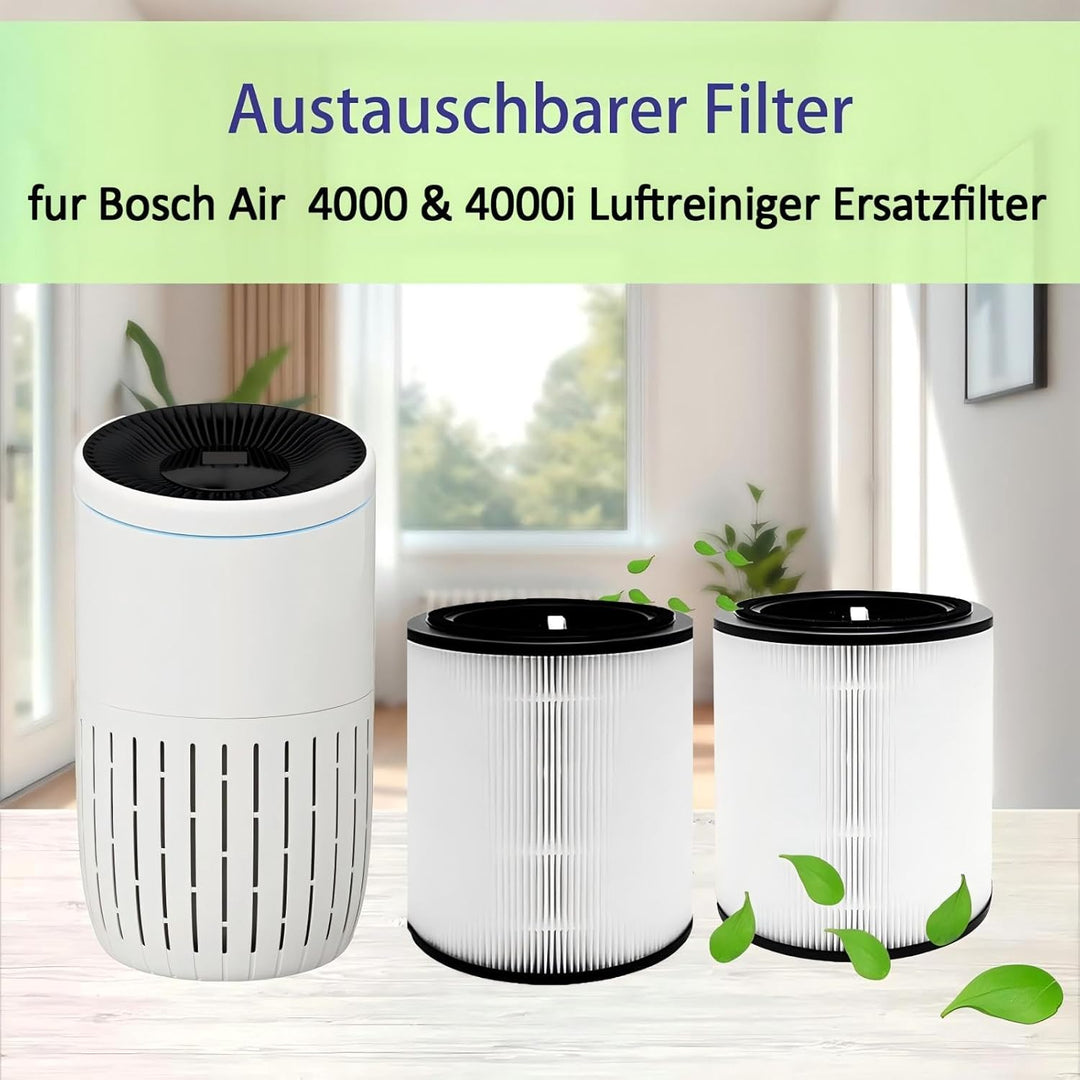 2 Stück Air4000 Ersatzfilter für Bosch Air 4000 & 4000i Luftreiniger, 3-in-1 HEPA-Filter Aktivkohlef