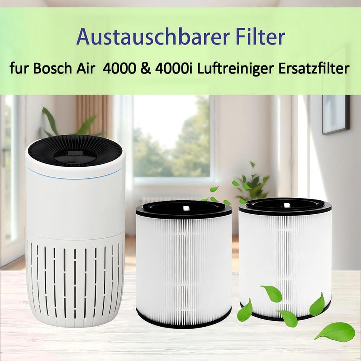 2 Stück Air4000 Ersatzfilter für Bosch Air 4000 & 4000i Luftreiniger, 3-in-1 HEPA-Filter Aktivkohlef