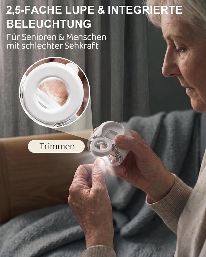 Lictin Elektrischer Nagelknipser Set inkl. schrägem Knipser,Multi-in-1 Nagelschneider Elektrisch mit
