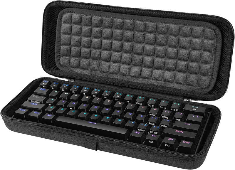 Linkidea Hard Travel Case für Kompakte 60% Tastatur, Computer 61 Tasten Wireless/Wired Keyboard Trag