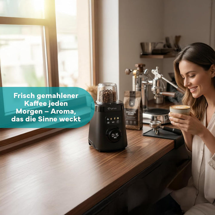 ARIVA Standmixer 1000W mit 1,5L Glasbehälter & Kaffeemühle, Smoothie Maker & Ice Crusher mit LED-Tou