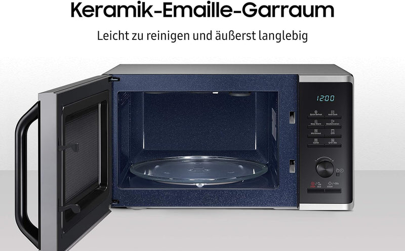 Samsung MG2AK3515AS/EG Mikrowelle mit Grill, 800 W, 23 ℓ Garraum, 48,9 cm Breite, Quick Defrost, 27