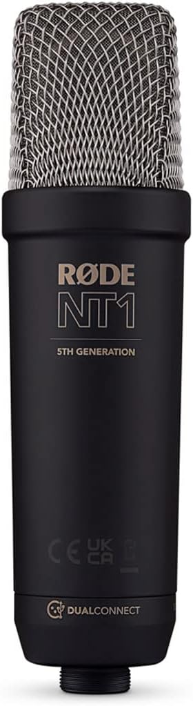 Rode NT1 5th Generation XLR USB Studio-Mikrofon Schwarz + keepdrum Gelenkarm-Stativ NT1-5th BK + Gel