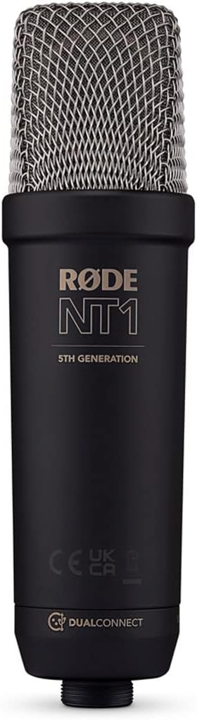 Rode NT1 5th Generation XLR USB Studio-Kondensatormikrofon Black + keepdrum MS138 BK Mikrofonarm Tis