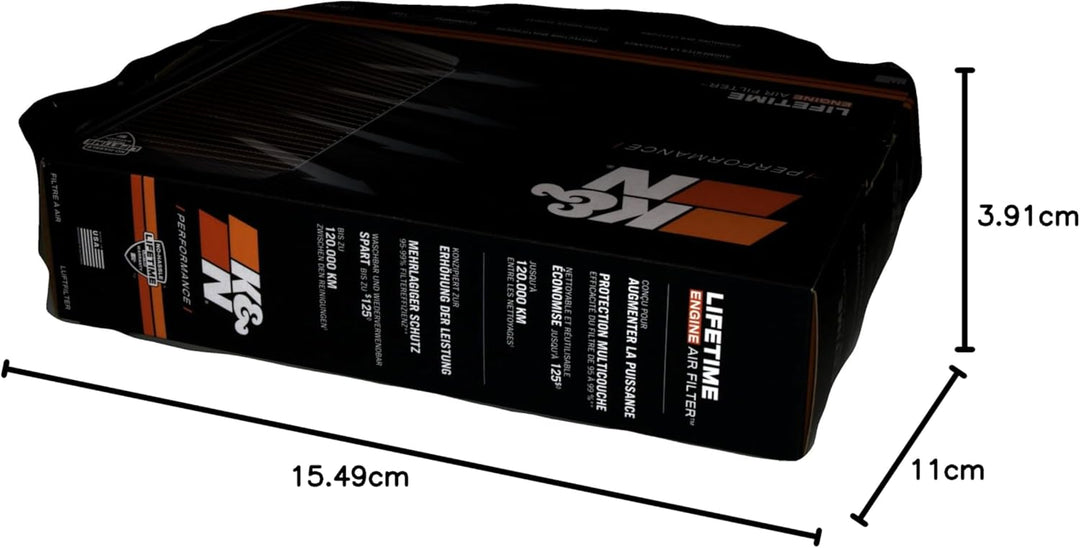 K&N 33-2446 Motorluftfilter: Hochleistung, Prämie, Abwaschbar, Ersatzfilter,Erhöhte Leistung, 2009-2