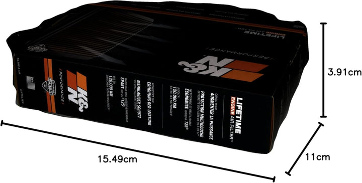 K&N 33-2446 Motorluftfilter: Hochleistung, Prämie, Abwaschbar, Ersatzfilter,Erhöhte Leistung, 2009-2