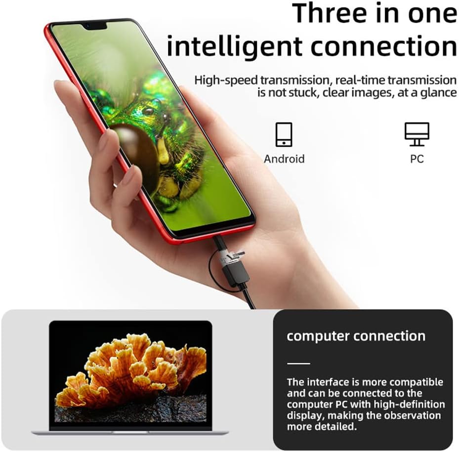 KALEA-INFORMATIQUE Digitales Mikroskop für PC Mac oder Smartphone 1- bis 1600-fache Vergrösserung. M