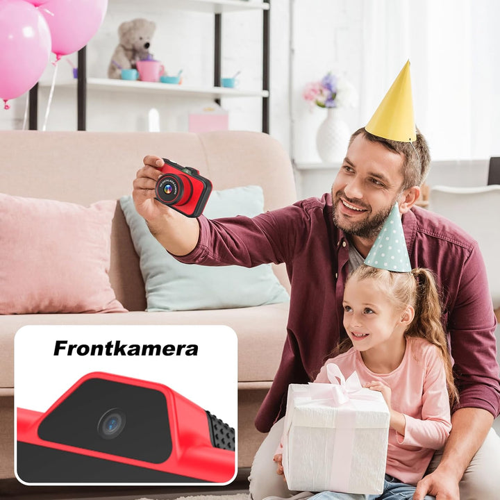 Kinderkamera, 3,5" Grosses Display Kinder Kamera mit 360°Rotierendes Zoomobjektiv |Selfies|LED-Blitz