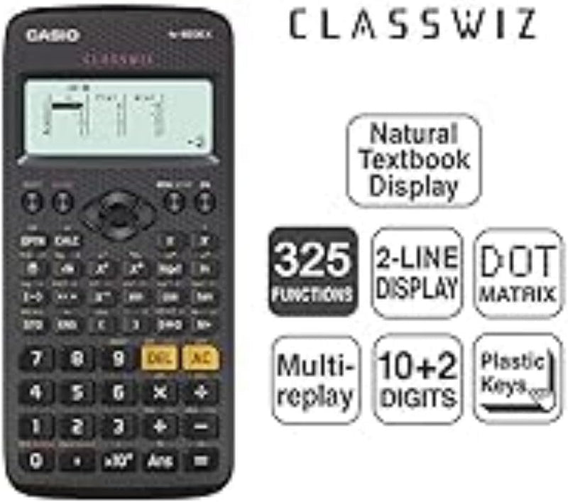 Casio SCHULRECHNER FX-82DE X CLASSWIZ, BATTERIEBETRIEB,Black, Language- German Altes Modell Single,