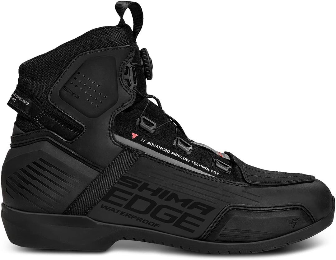 SHIMA EDGE, Motorradschuhe für Männer - Verstärkte Strassenreitschuhe mit ATOP-Verschlusssystem Wass