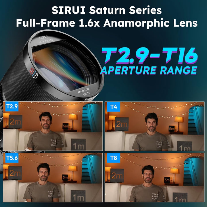 SIRUI Saturn 50 mm T2.9 1.6X Vollformat Kohlefaser anamorphe Linse, Cine Objektiv weniger als 500 g