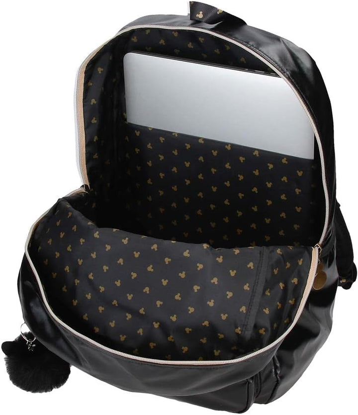 Disney Mickey Outline Schulrucksack für Laptop, 32 x 42 x 15 cm, Polyester, 20,16 L, Schwarz, Schulr
