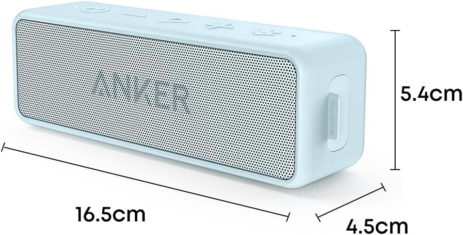 soundcore Anker 2 Portable Bluetooth Speaker with 12W Stereo Sound, BassUp, IPX7 Waterproof, 24-Hour