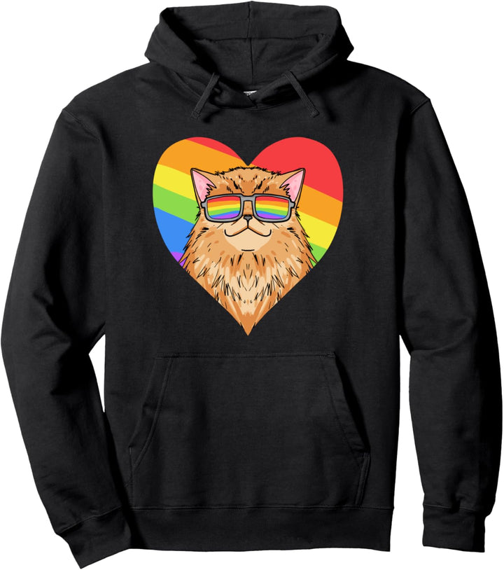 LGBT Rainbow - Perserkatze - Gay Pride - LGBT Herz Tier Pullover Hoodie